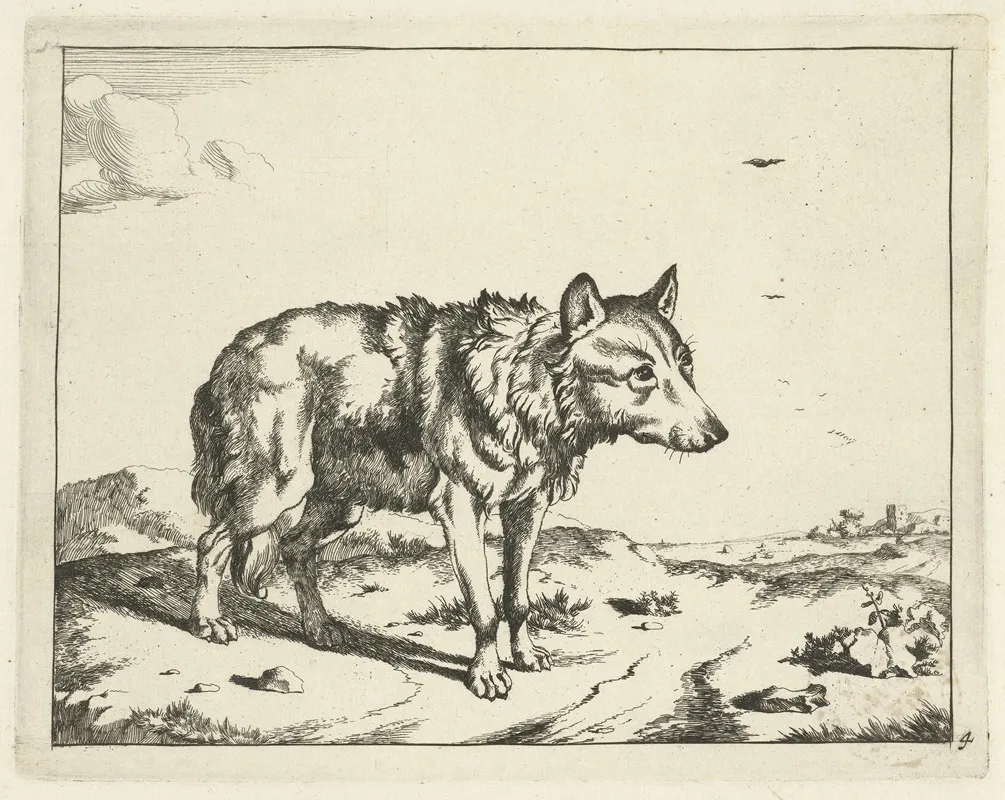 Standing Wolf by Marcus de Bye - Canvas Print