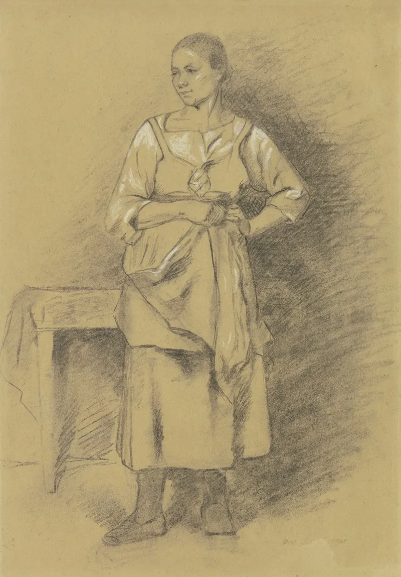 Standing Woman 16 by Anton Burger - Canvas Print