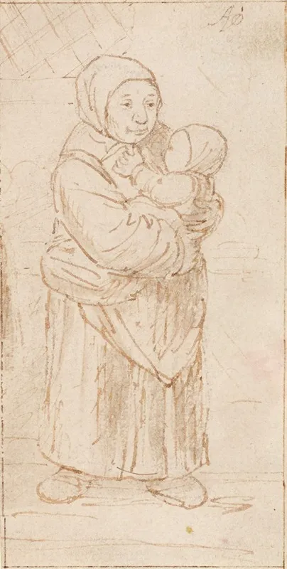 Standing Woman Cradling A Child