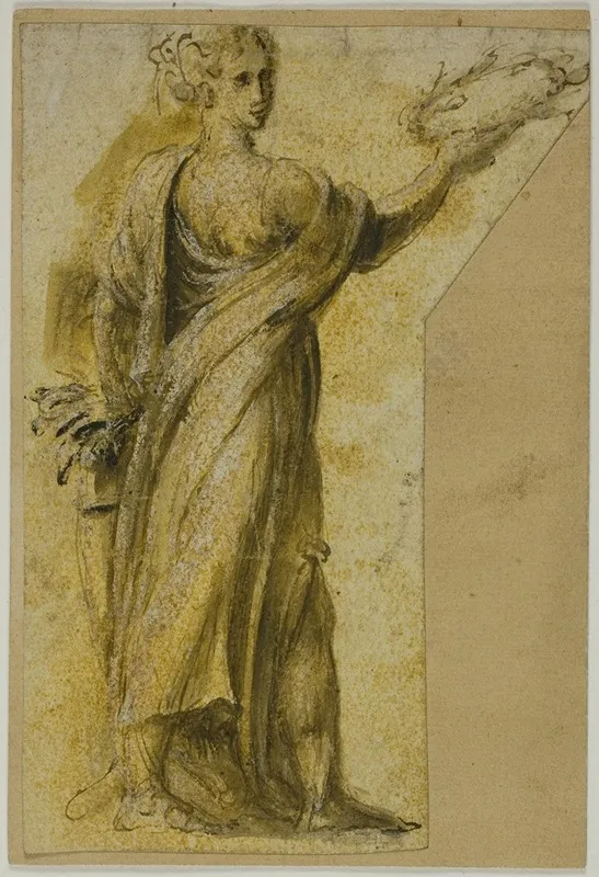 Standing Woman With Laurel Wreath by Biagio Pupini - Canvas Print