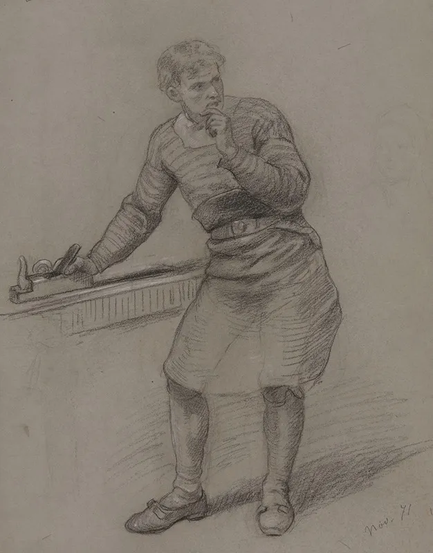 Standing Young Man With A Planer