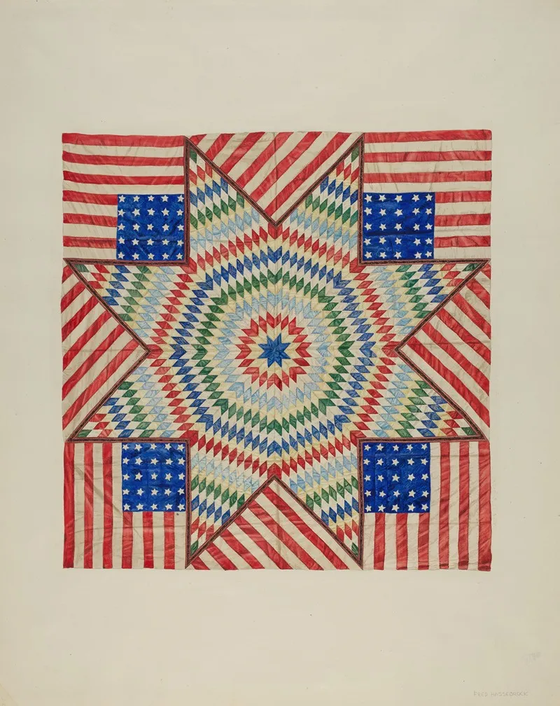Star And Flag Design Quilt