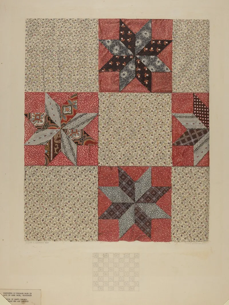 Star Design Comforter by Lloyd Charles Lemcke - Canvas Print
