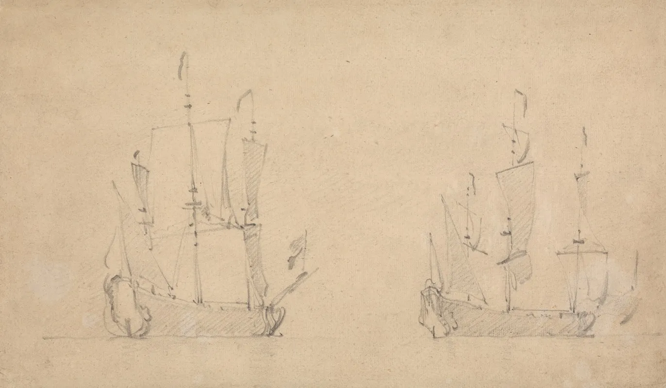 Starboard Quarter View Of A Flagship In Light Airs