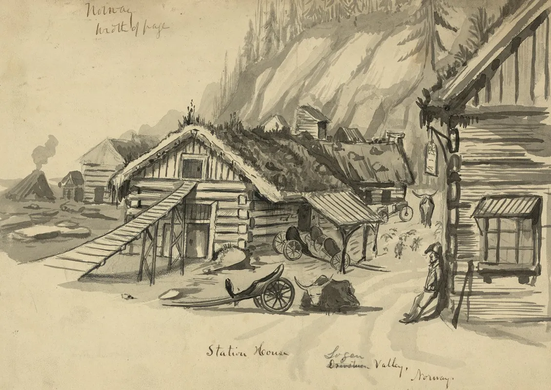Station House Logen Valley Norway by Bayard Taylor - Canvas Print