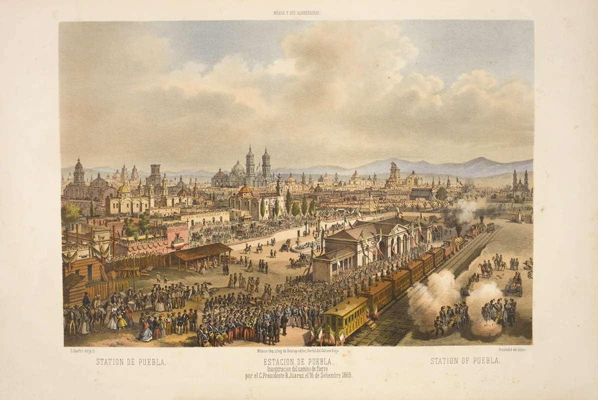 Station Of Puebla by C. Castro - Canvas Print