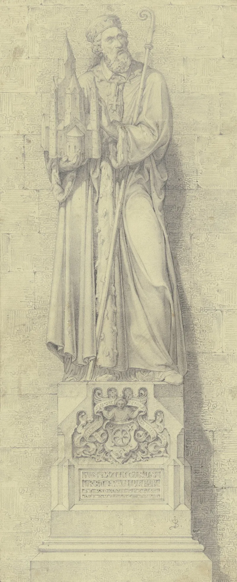 Statue Des Heiligen Willigis by Johann Baptist Scholl The Younger - Canvas Print
