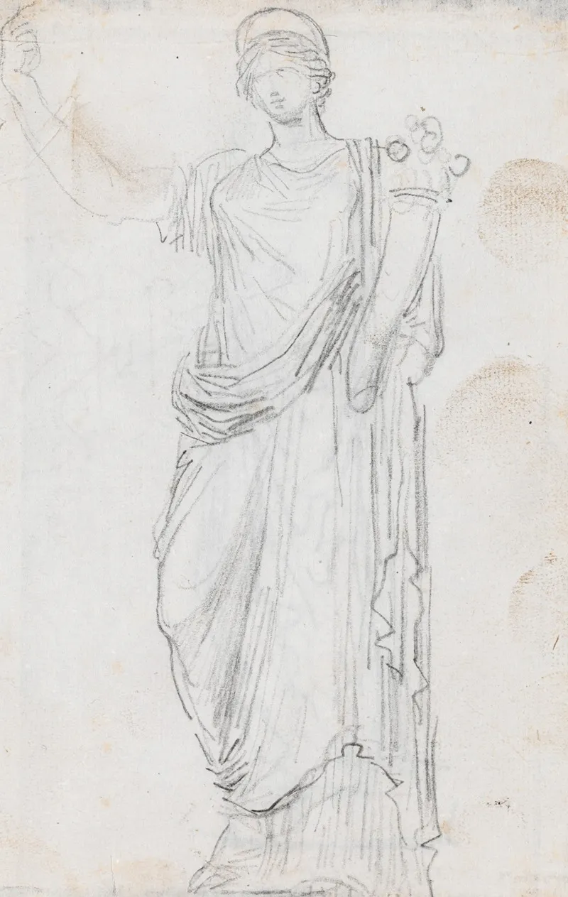 Statue Of Abundance Recto by Hubert Robert - Canvas Print