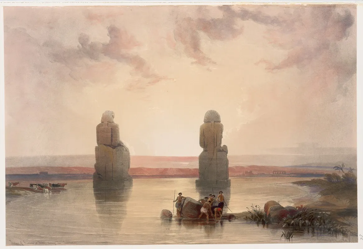 Statues Of Memnon At Thebes During The Inundation