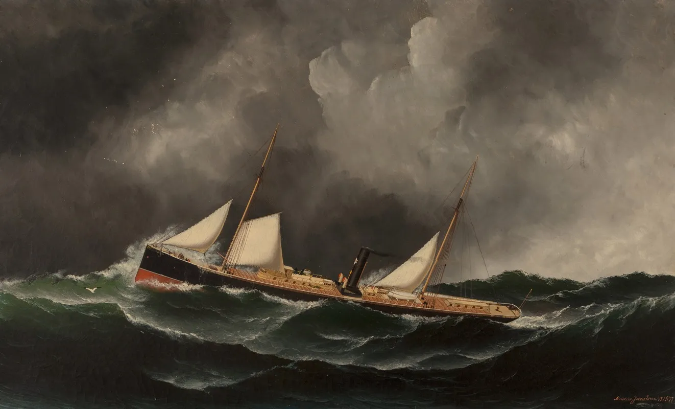 Steam Ship by Antonio Jacobsen - Canvas Print