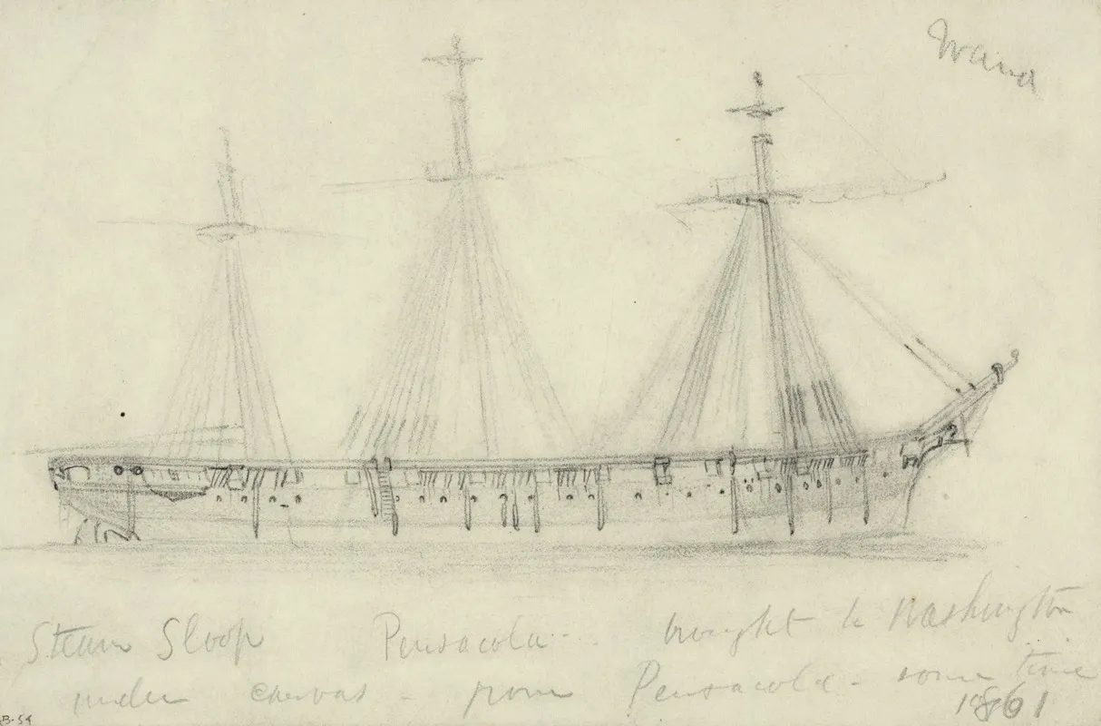 Steam Sloop Pensacola Brought To Washington Under Canvas From Pensacola Some Time 1861