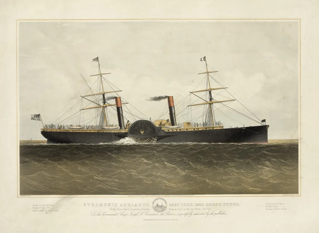Steamship Adriatic 5888 Tons 1350 Horse Power