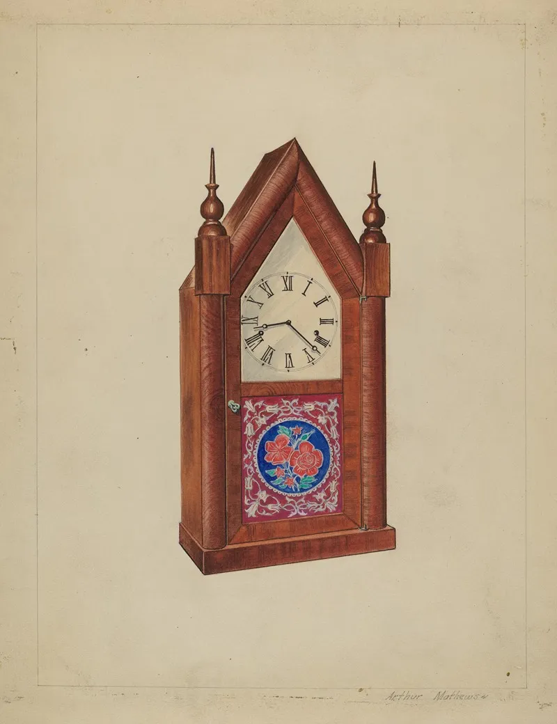Steeple Clock 2 by Arthur Mathews - Canvas Print