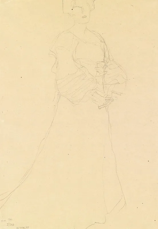 Stehende Dame Nach Rechts by Gustav Klimt - Canvas Print