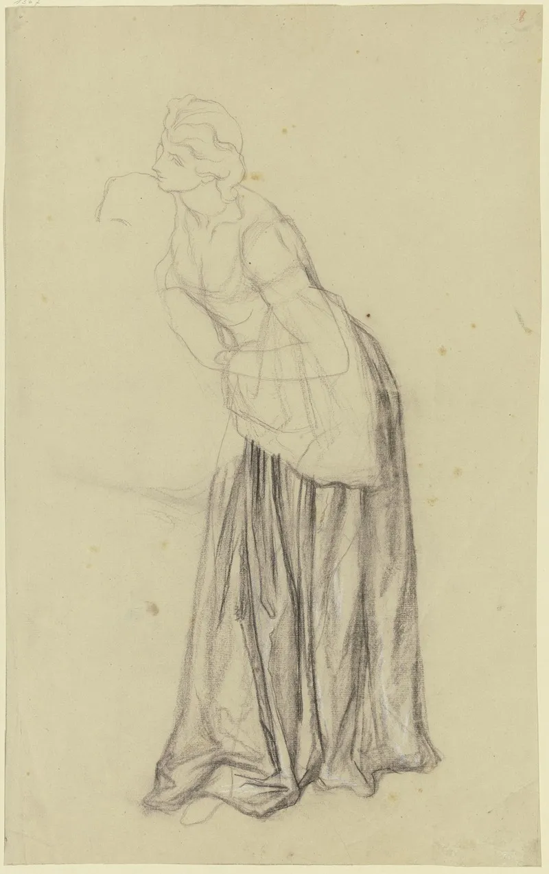 Stehende Frau Als Gewandfigur Aus Ritter Hartmut Von Kronberg Bei Dem Reformator Oecolampadius In Basel