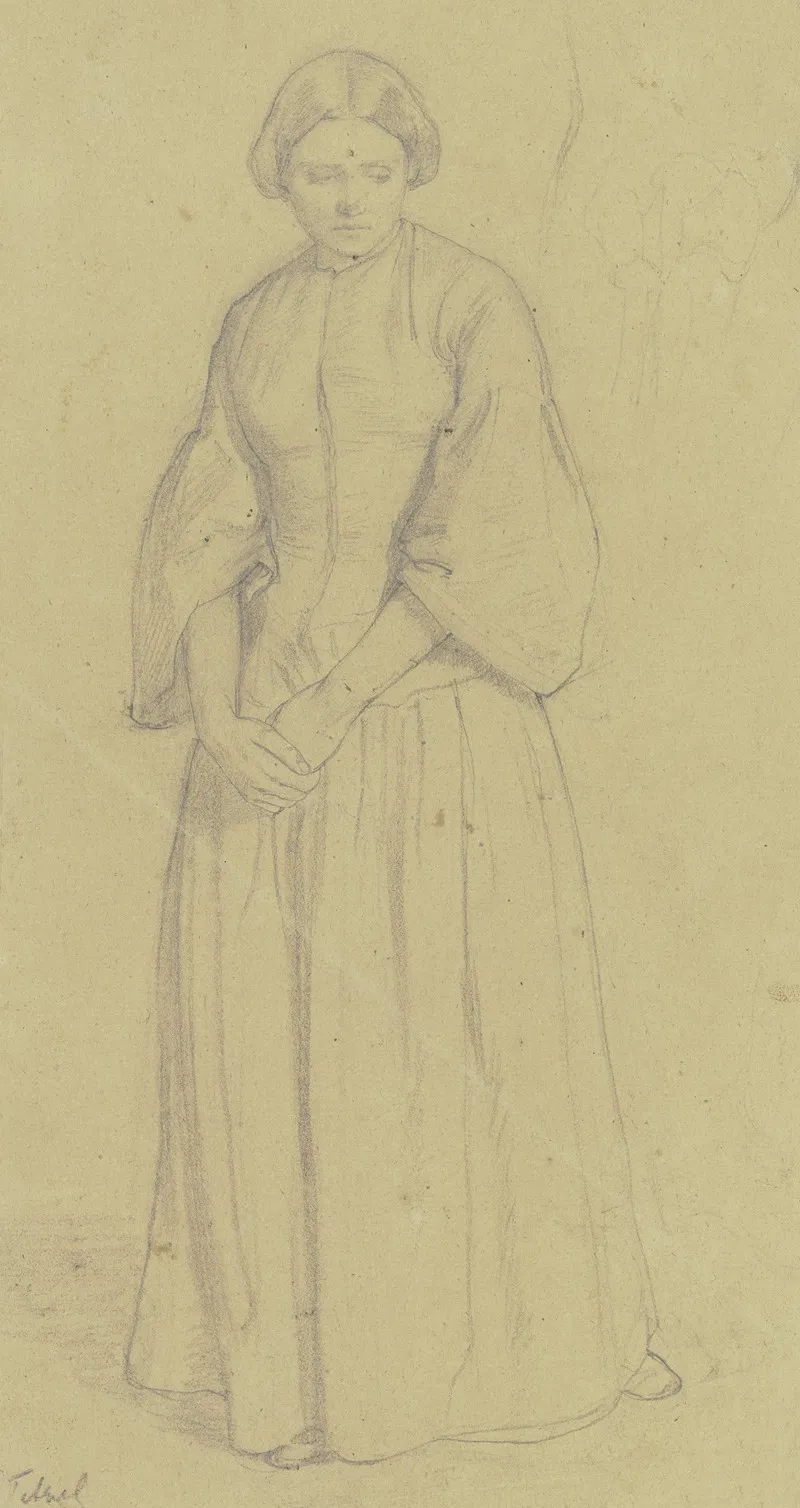 Stehende Frau Studie Zum Tetzel by Julius Hamel - Canvas Print