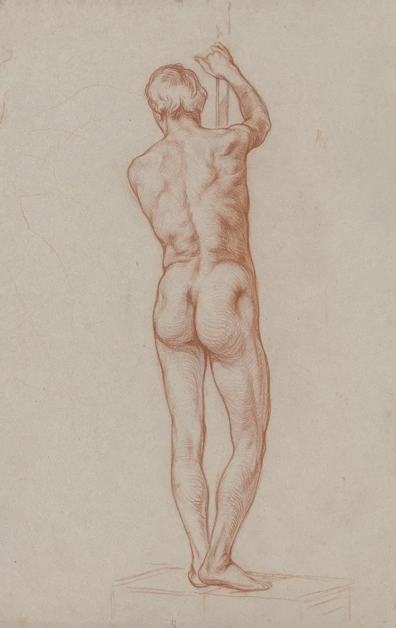 Stehender Mannlicher Akt 5 by Otto Scholderer - Canvas Print