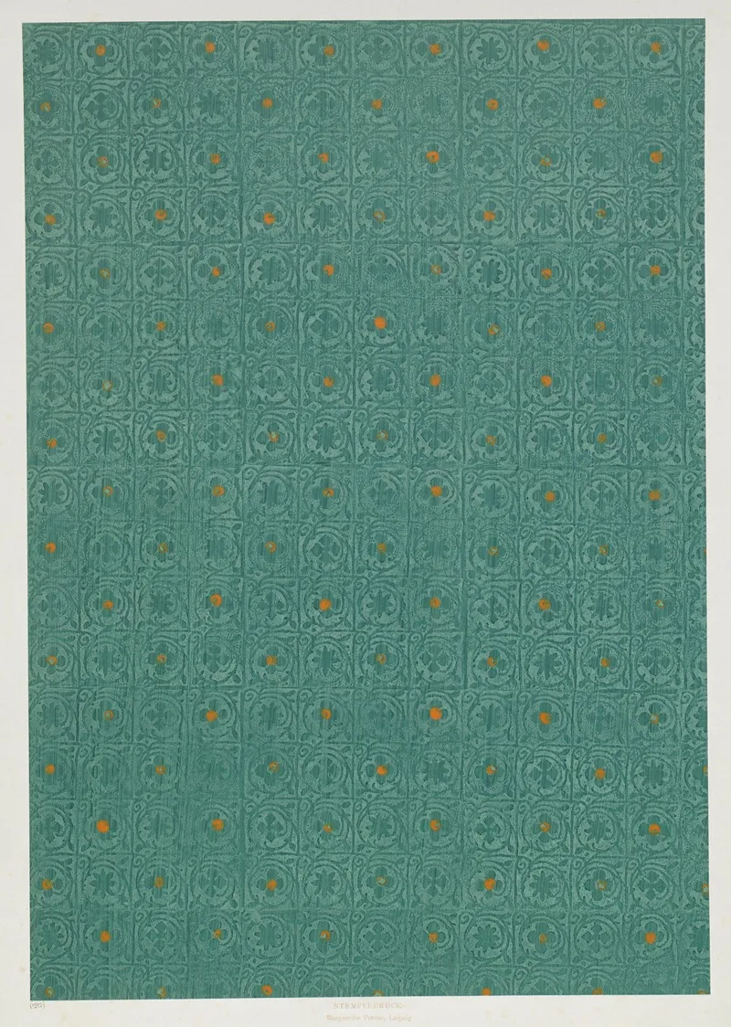 Stempeldruckpapier Florales Flachenmuster