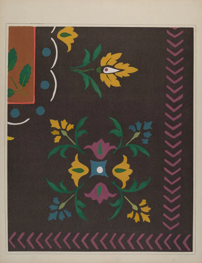 Stencilled Floor by Edward DiGennero - Canvas Print