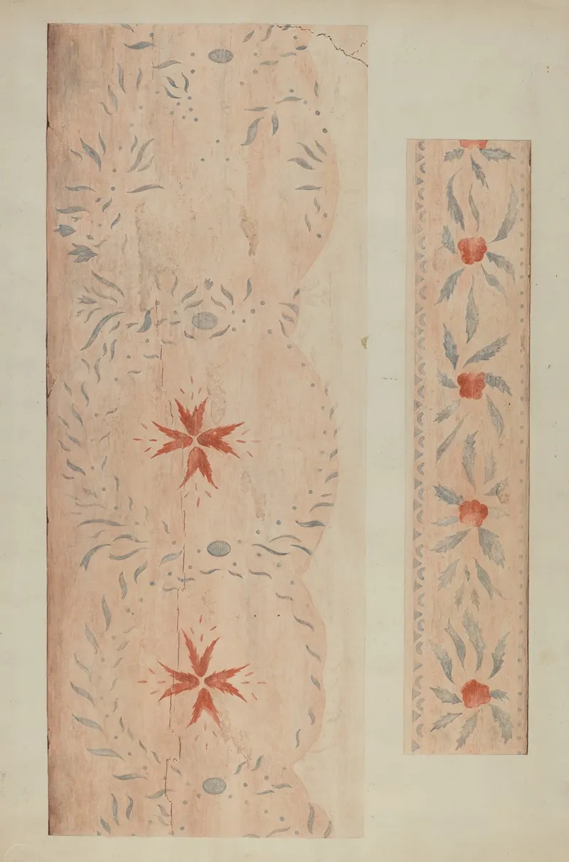 Stencilled Wall From An Inn