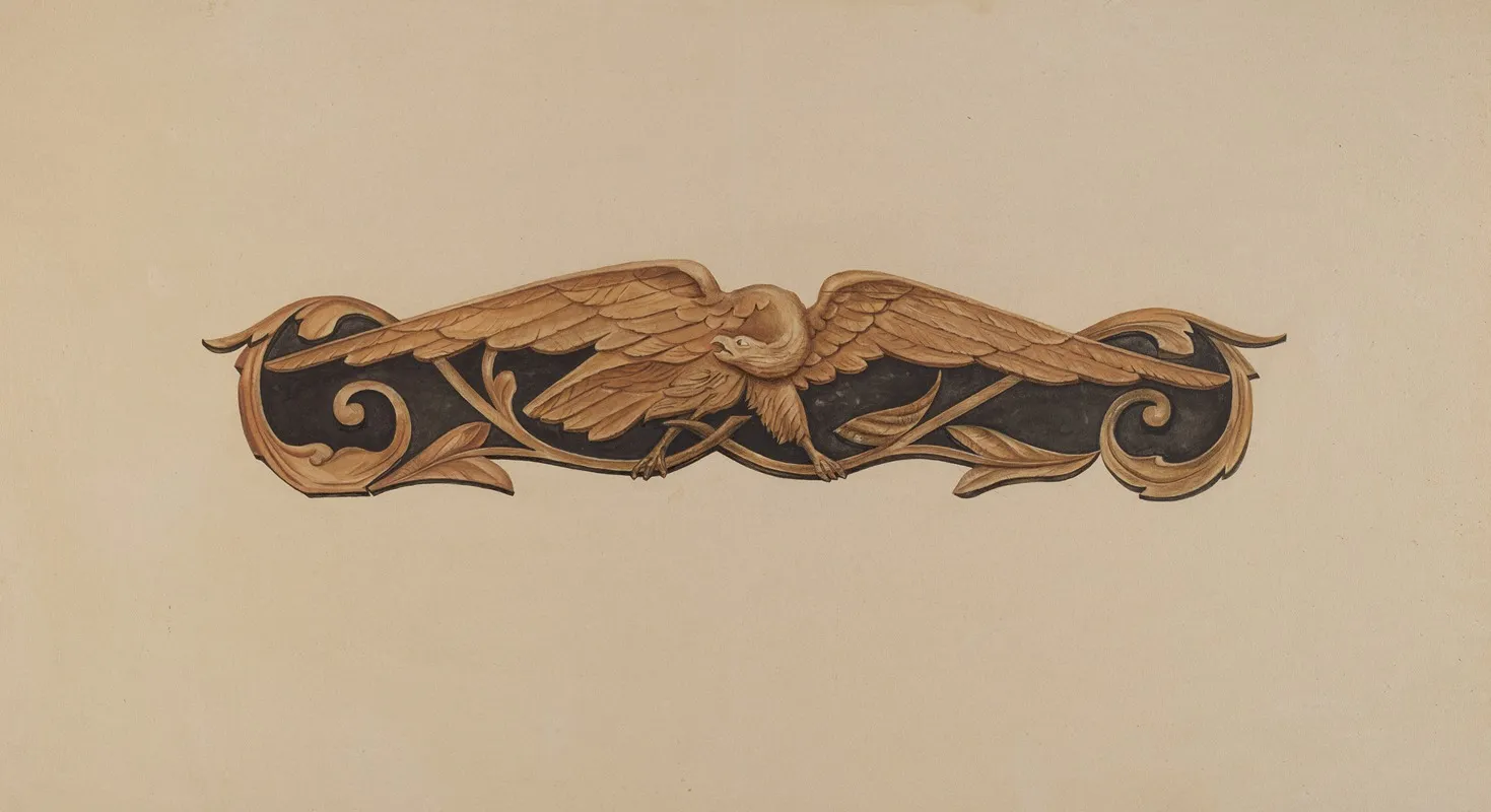 Stern Carving Spread Eagle by Flora Merchant - Canvas Print