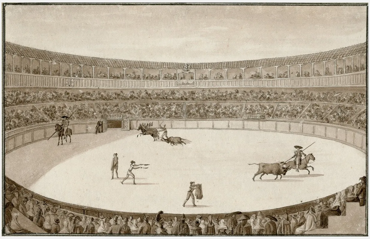 Stieregevecht In Een Arena by Otto Howen - Canvas Print