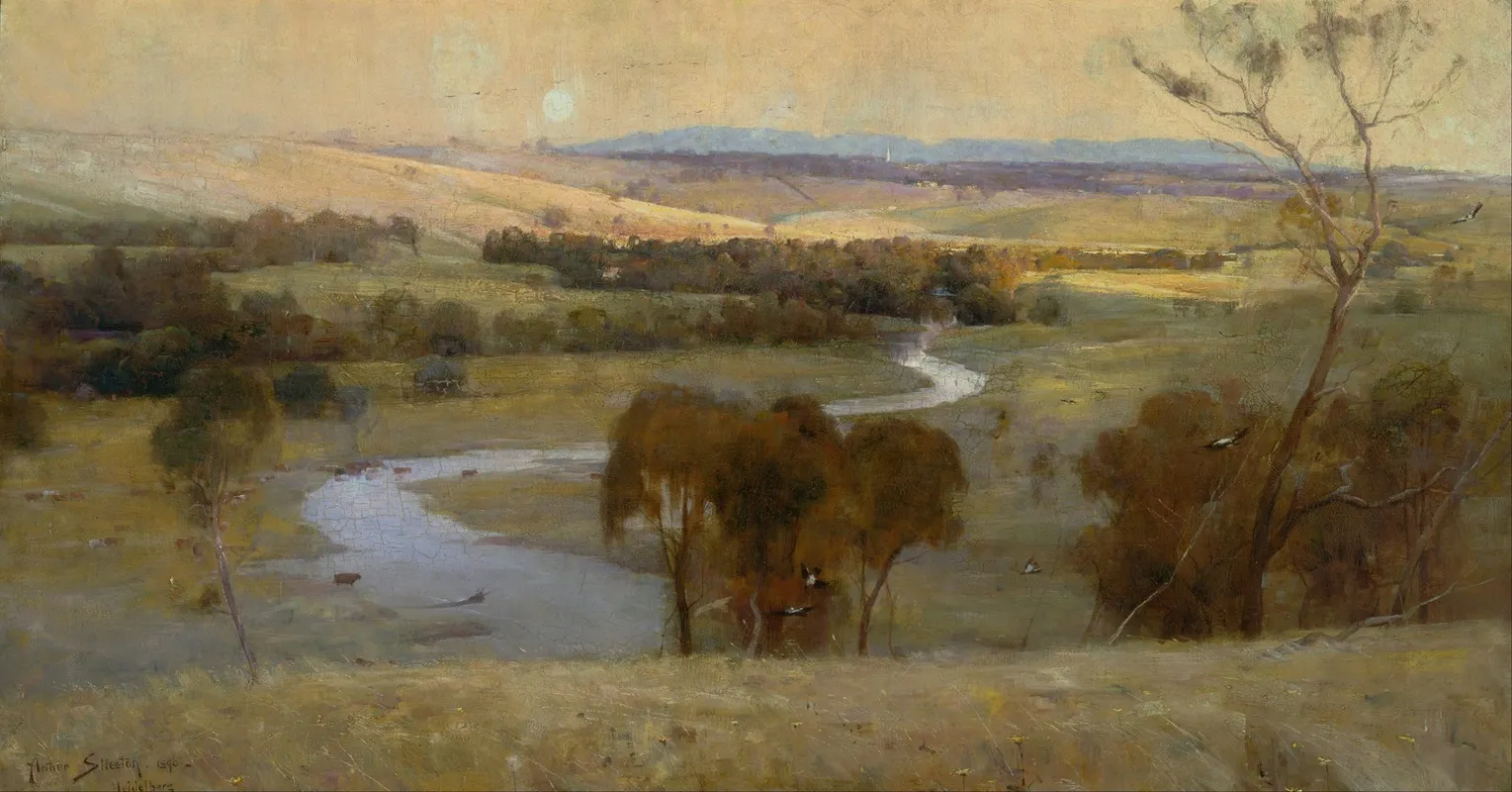Still Glides The Stream And Shall For Ever Glide by Arthur Streeton - Canvas Print