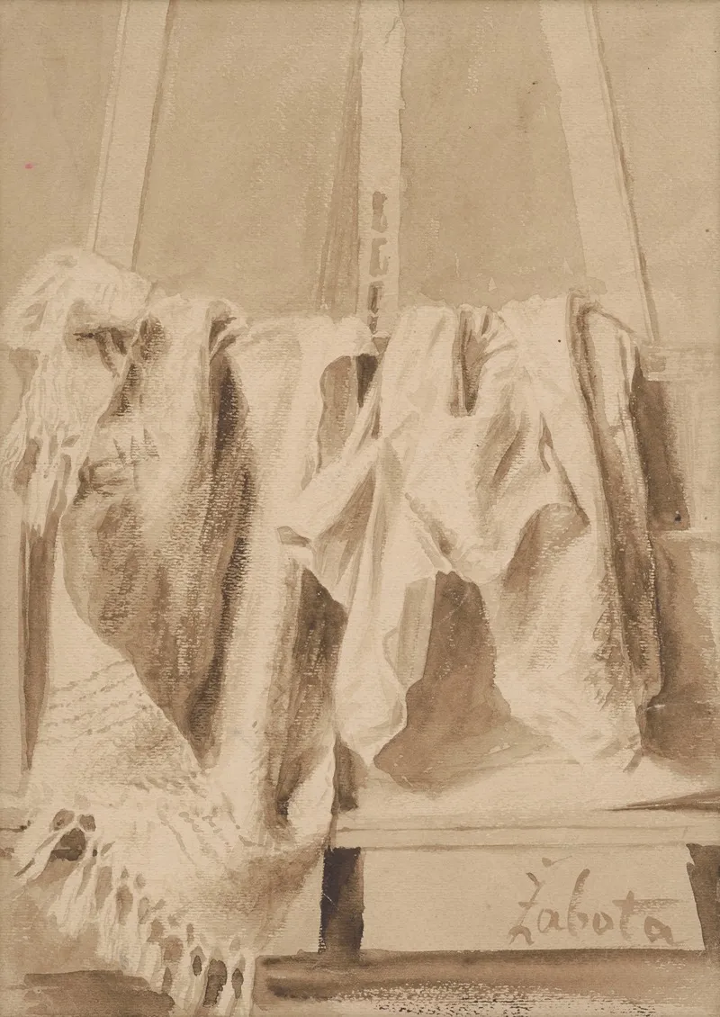 Still Life With A Drapery by Ivan Žabota - Canvas Print