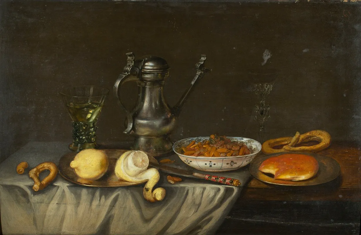 Still Life With Bread Nuts And Lemons