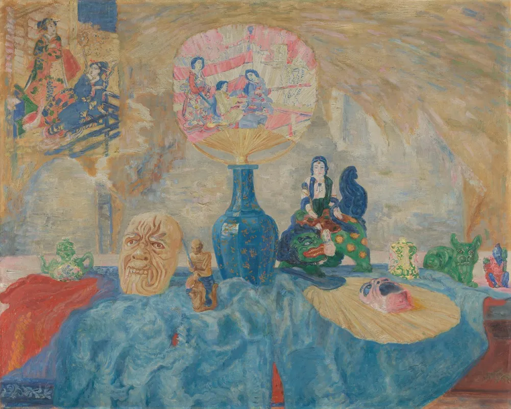 Still Life With Chinoiseries 2 by James Ensor - Canvas Print
