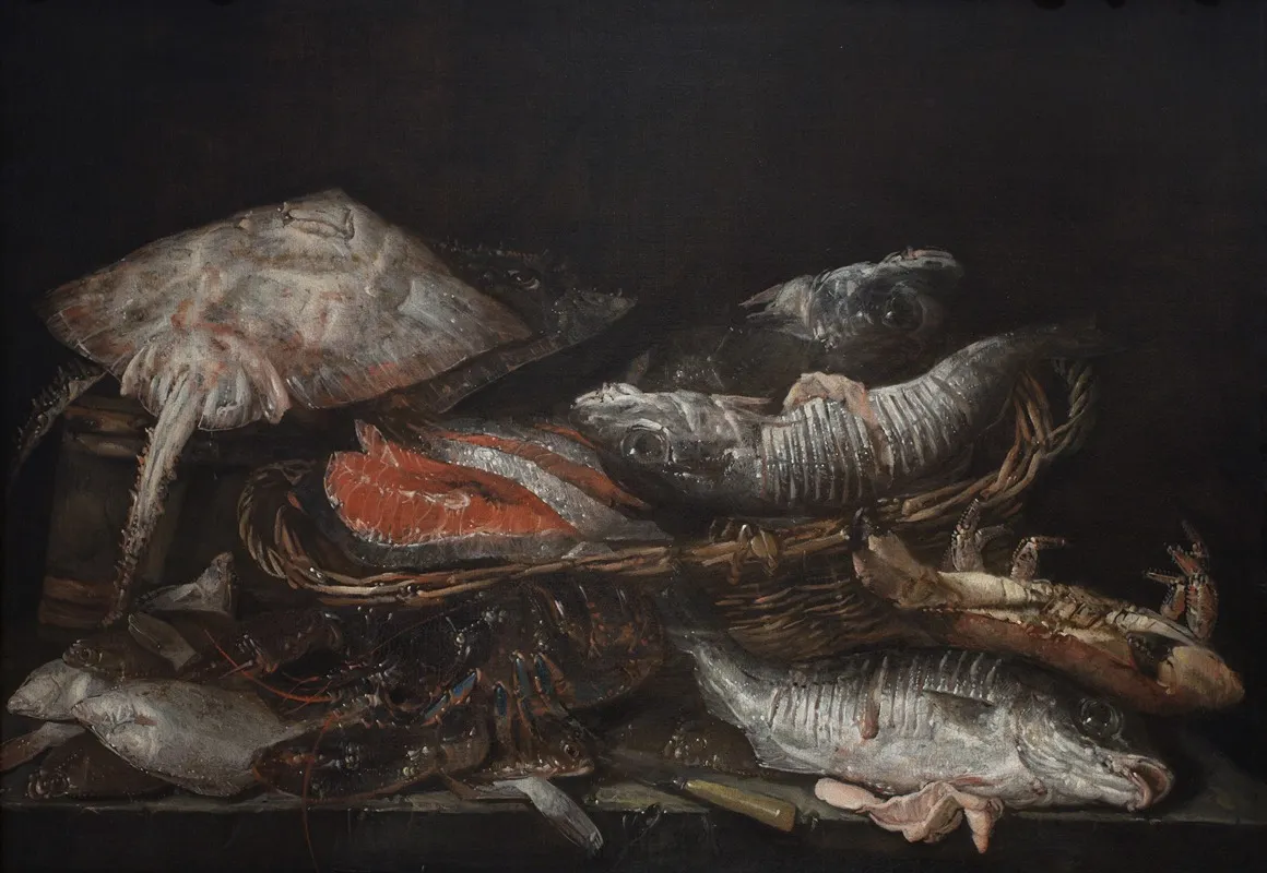 Still Life With Fish On A Stone Table