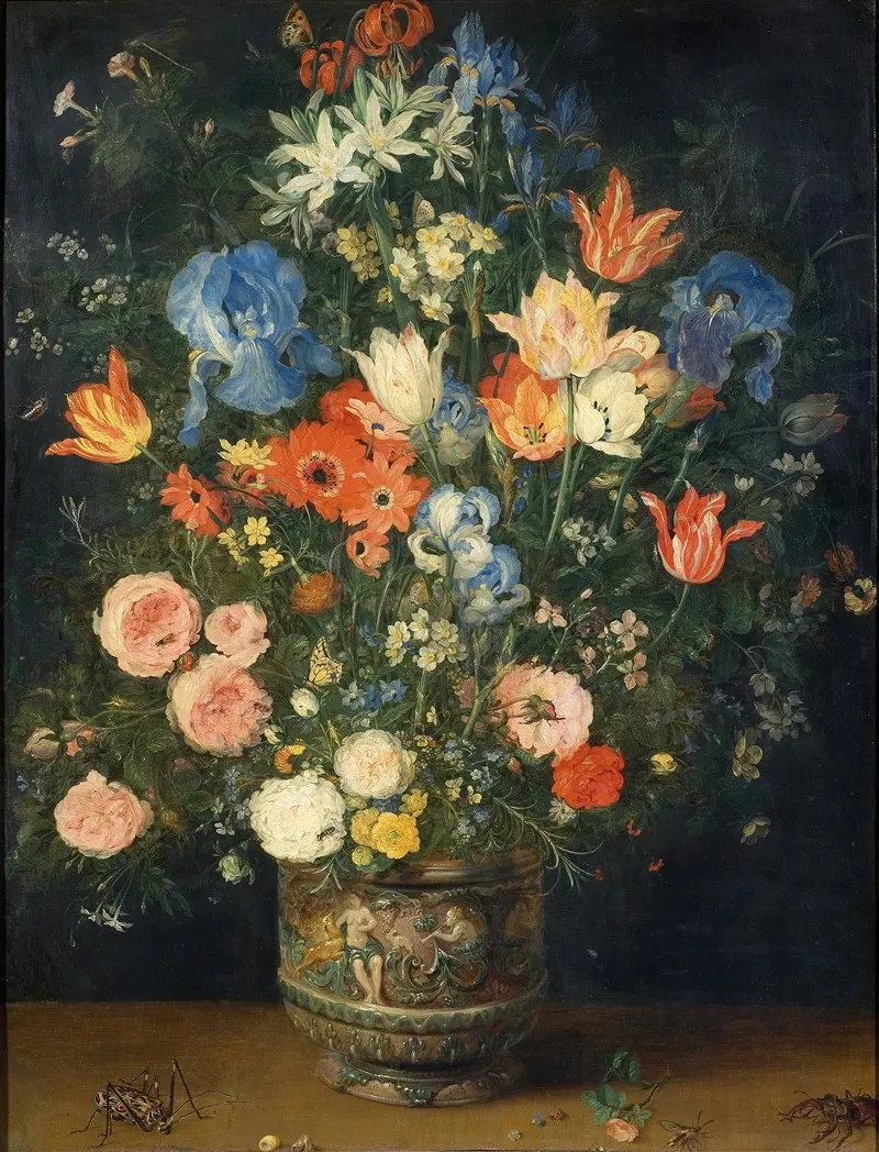 Still Life With Flowers And Insects