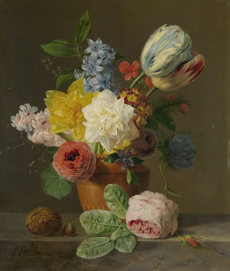 Still Life With Flowers And Nuts