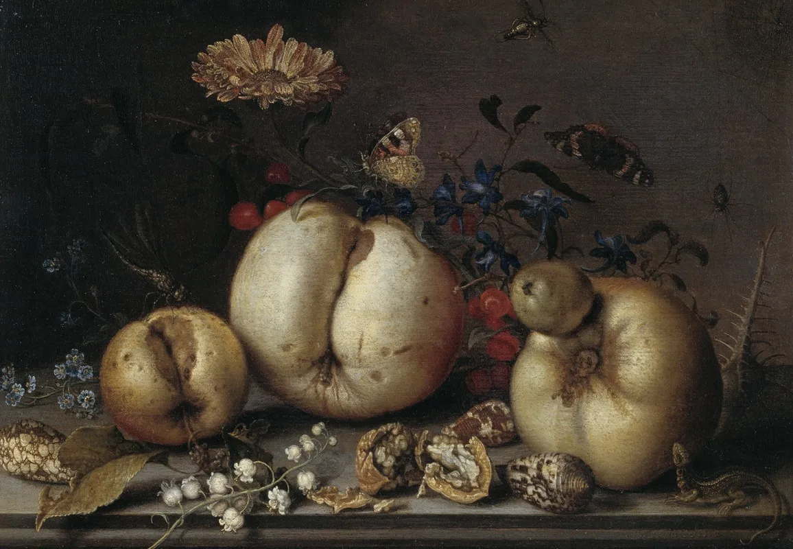 Still Life With Fruit And Shells by Balthasar van der Ast - Canvas Print