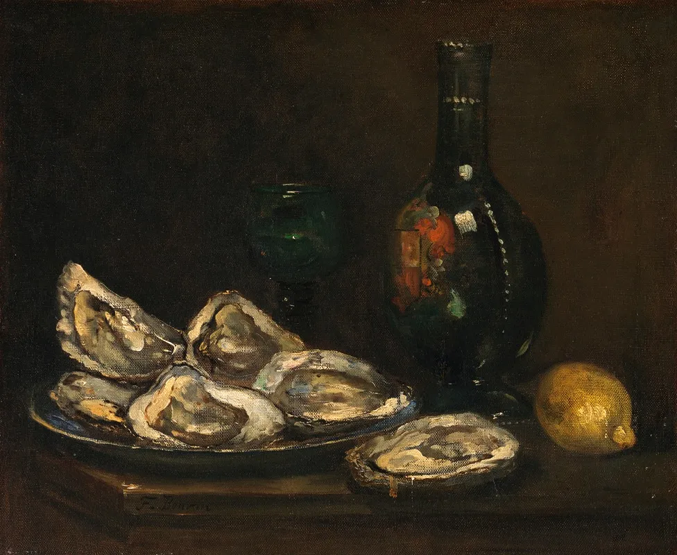 Still Life With Oysters by François Bonvin - Canvas Print