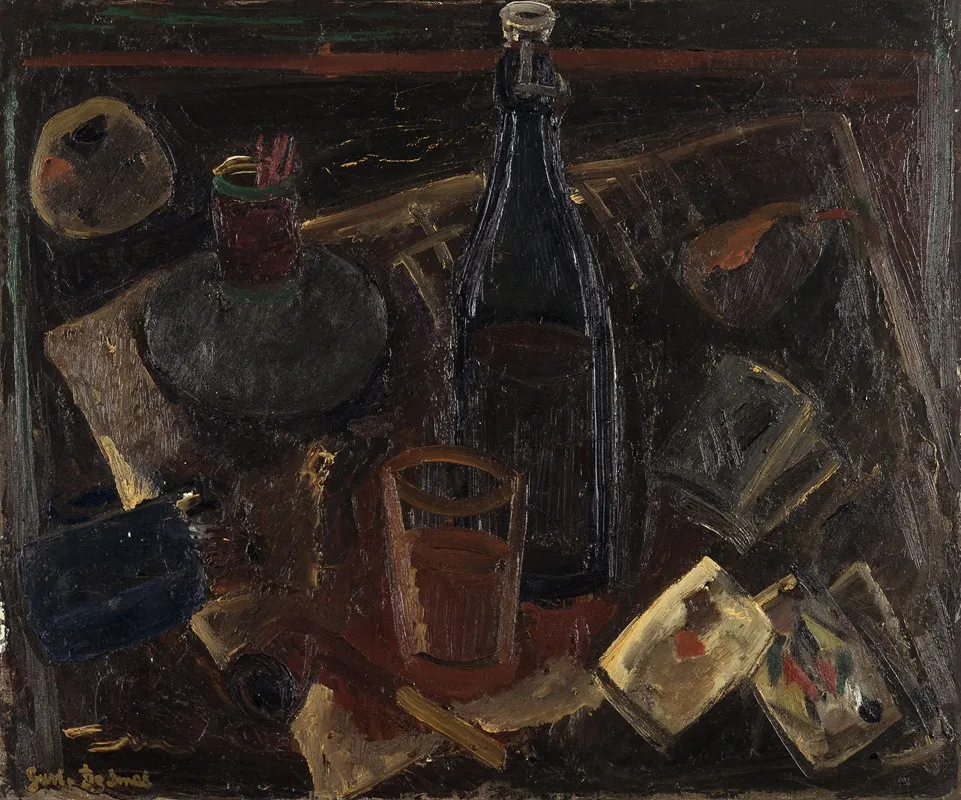 Still Life With Playing Cards by Gustave De Smet - Canvas Print