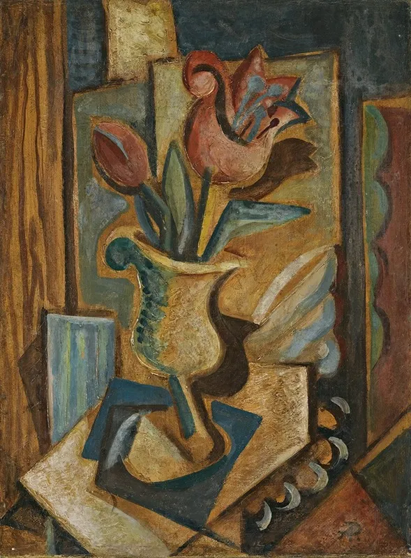 Still Life With Tulips 3 by Antonin Procházka - Canvas Print