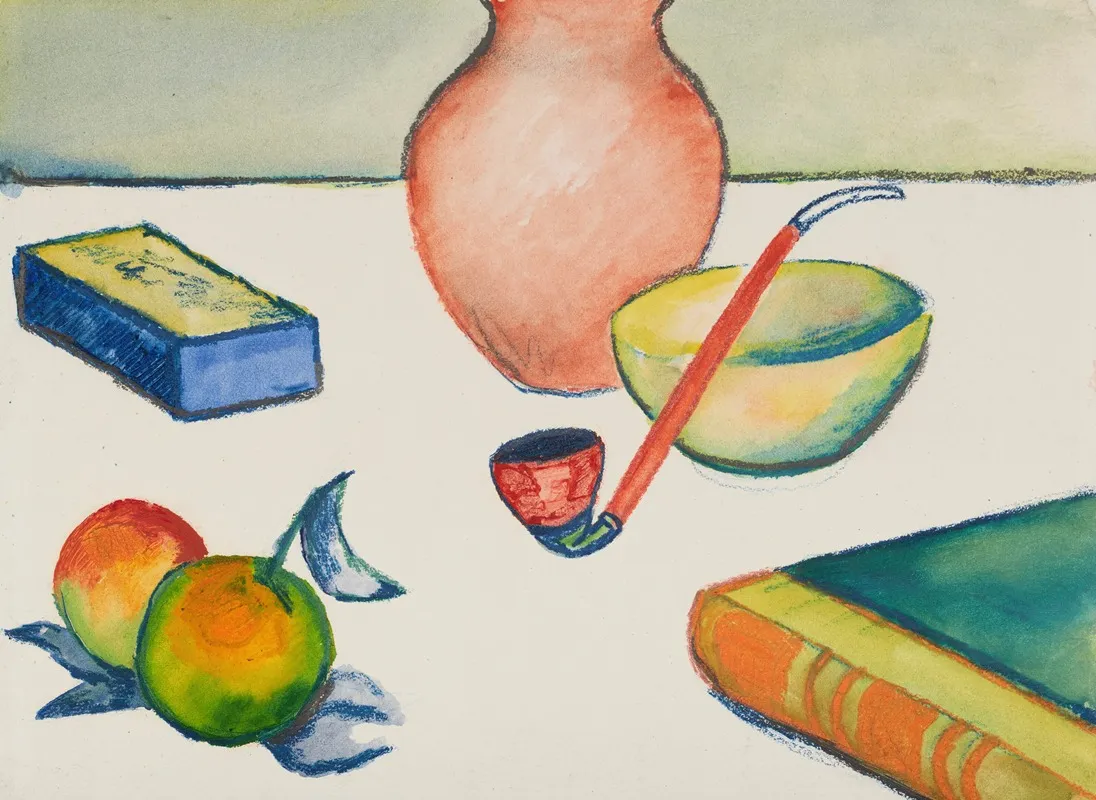 Stilleben Mit Pfeife Und Apfeln