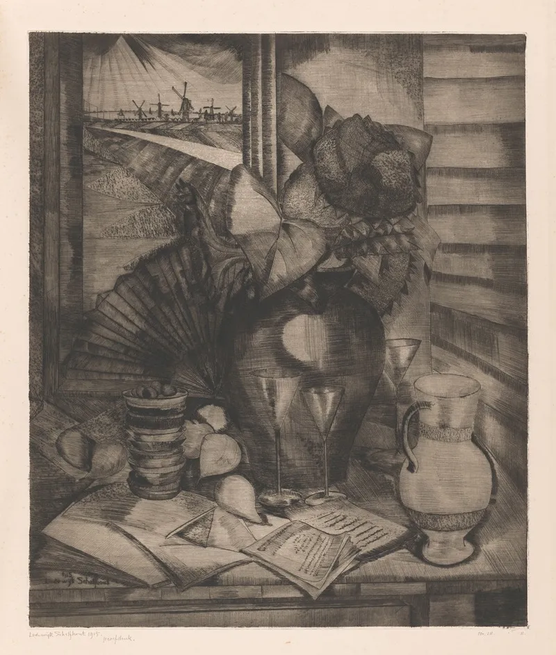 Stilleven Bij Een Raam by Lodewijk Schelfhout - Canvas Print