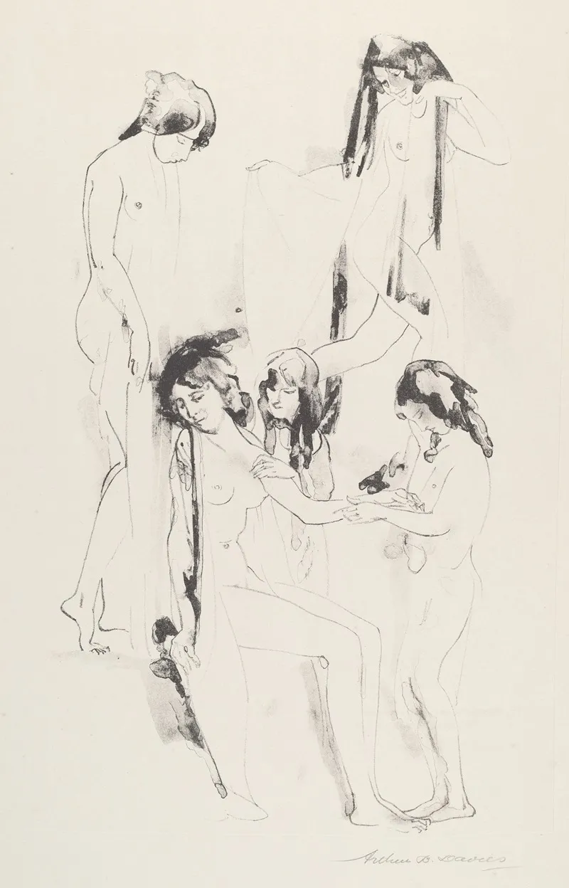 Stir Of Shadowed Melodies by Arthur Bowen Davies - Canvas Print
