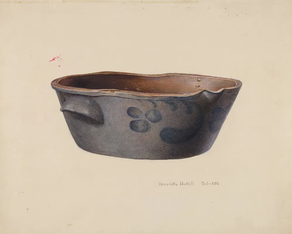 Stone Cream Crock by Henrietta S. Hukill - Canvas Print