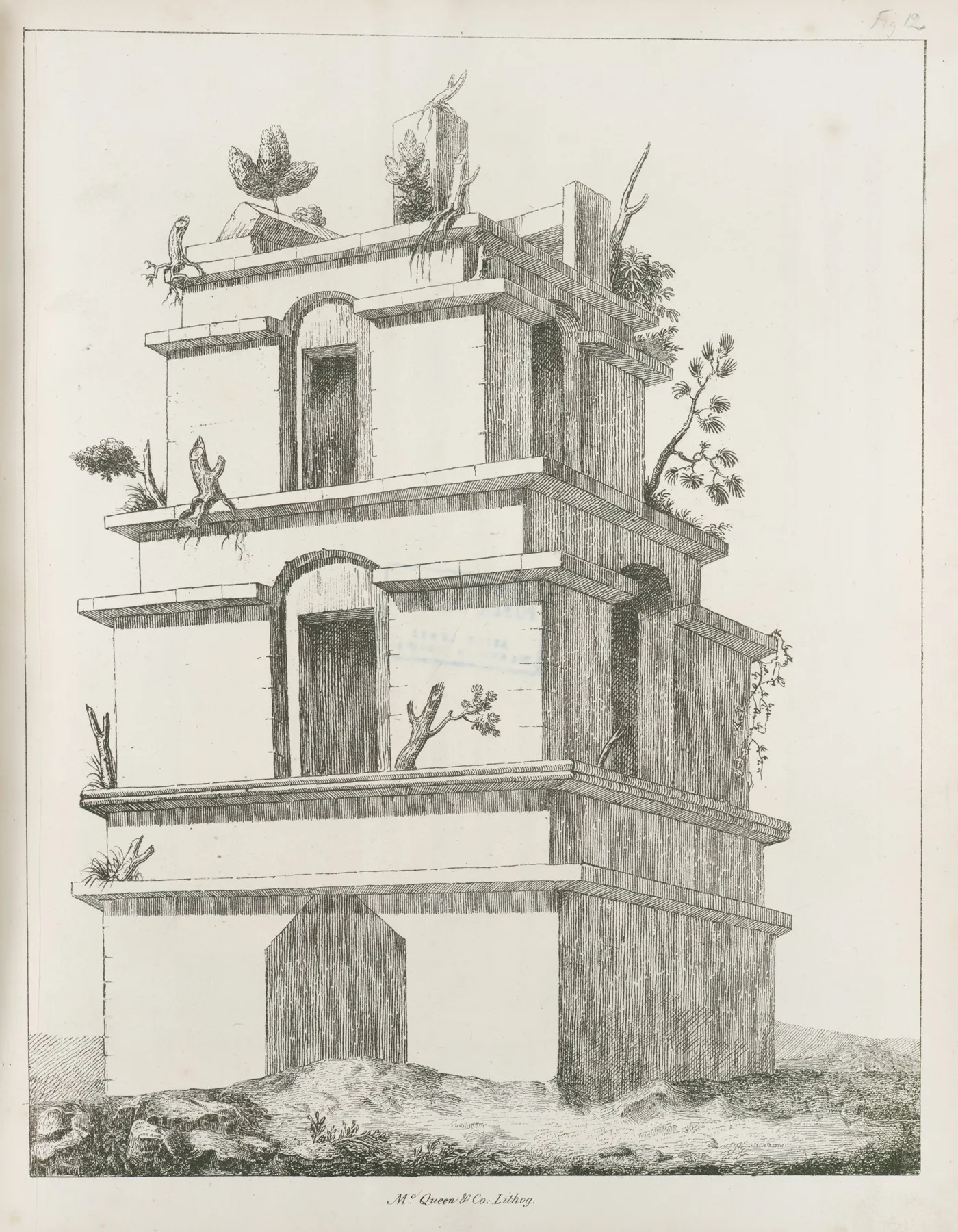 Stone Tower With Three Floors by Antonio del Río - Canvas Print