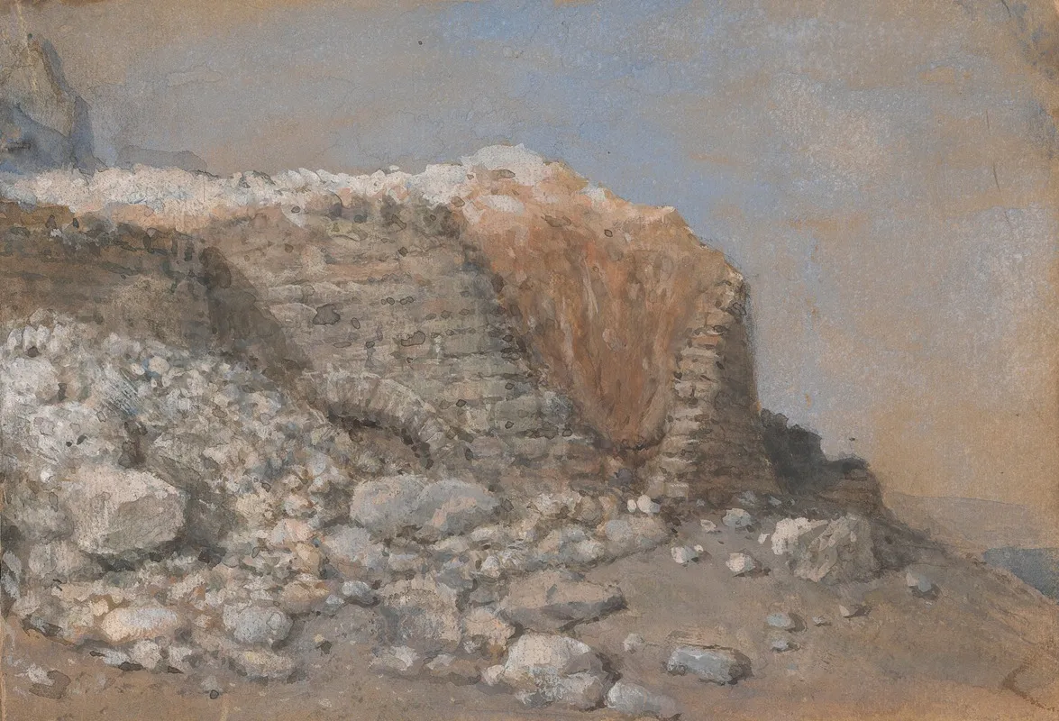 Stone Wall by Clarkson Stanfield - Canvas Print