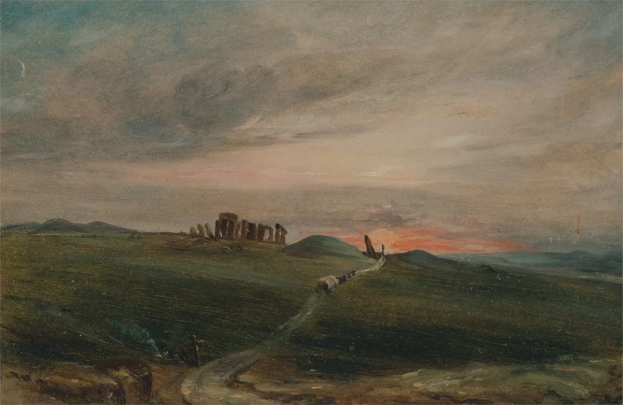 Stonehenge At Sunset by John Constable - Canvas Print