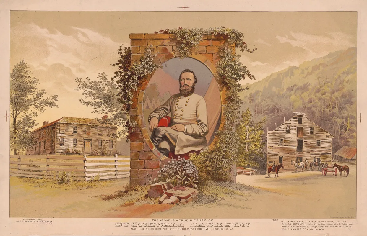 Stonewall Jackson And His Boyhood Home Situated On The West Fork River Lewis Co W Va