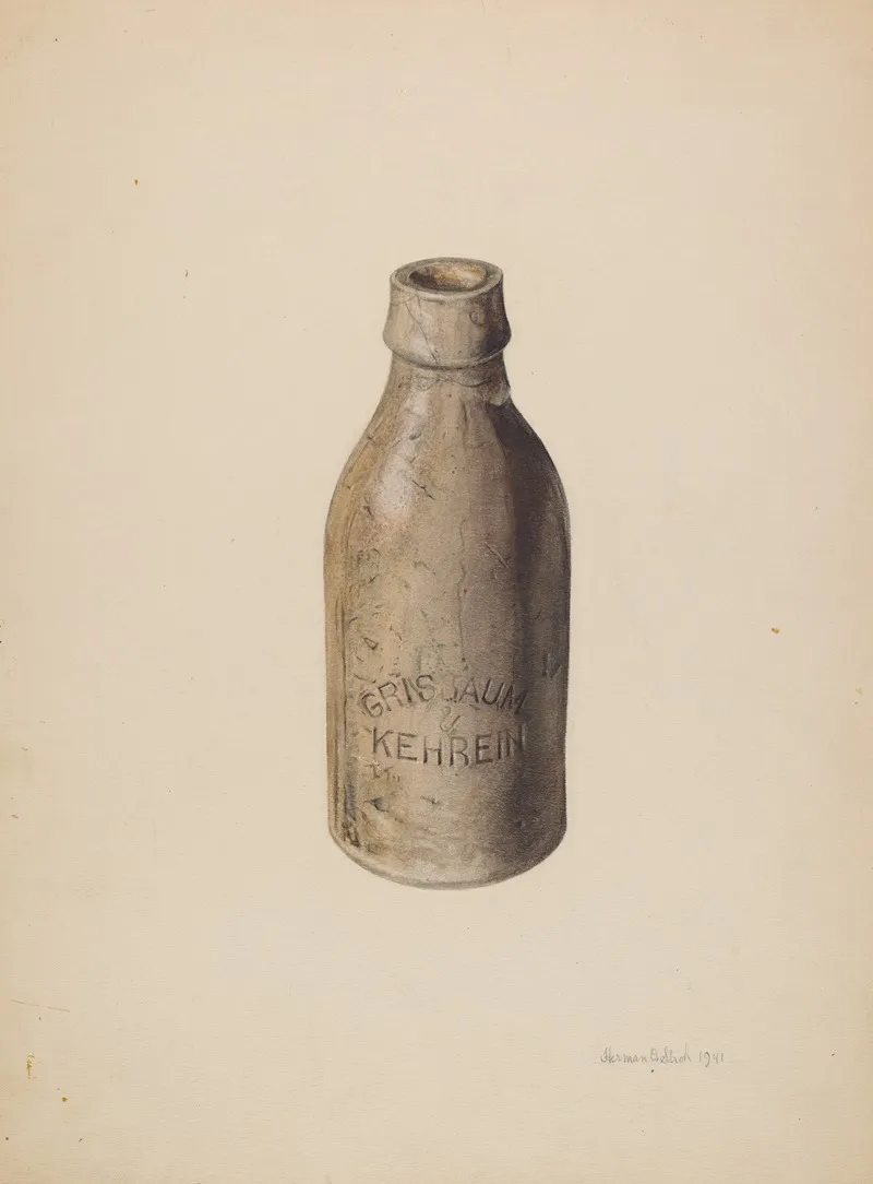 Stoneware Beer Bottle
