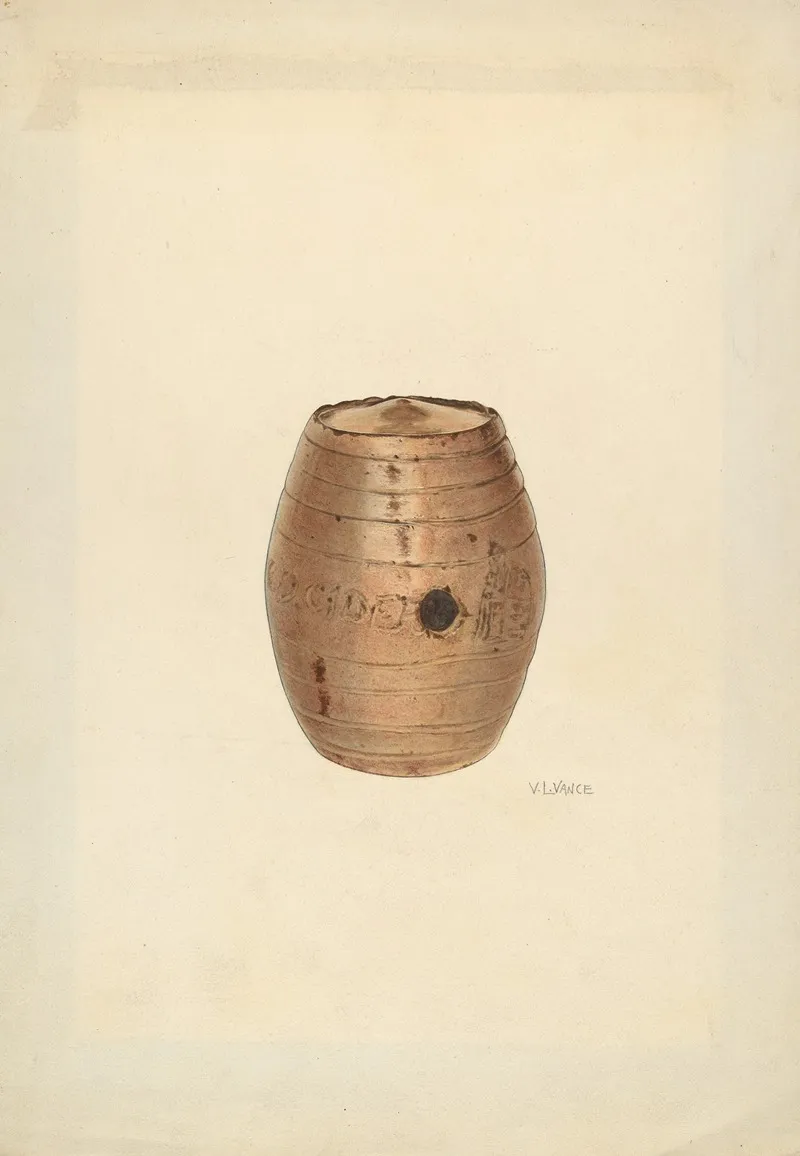 Stoneware Flask by V.L. Vance - Canvas Print
