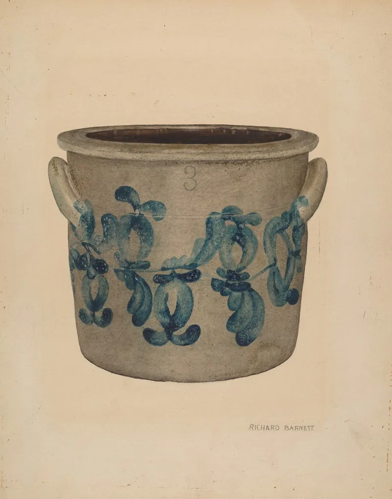 Stoneware Jar 35 by Richard Barnett - Canvas Print