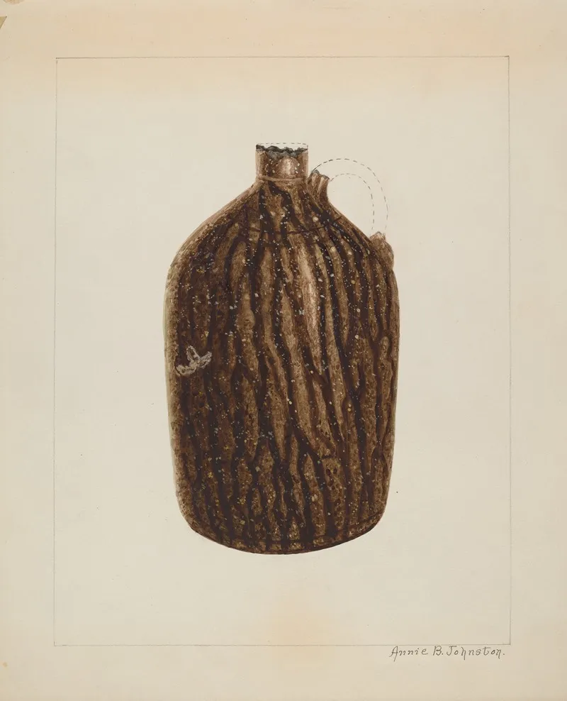 Stoneware Jug 10 by Annie B. Johnston - Canvas Print