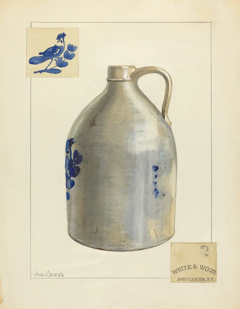 Stoneware Jug 18 by Charles Caseau - Canvas Print